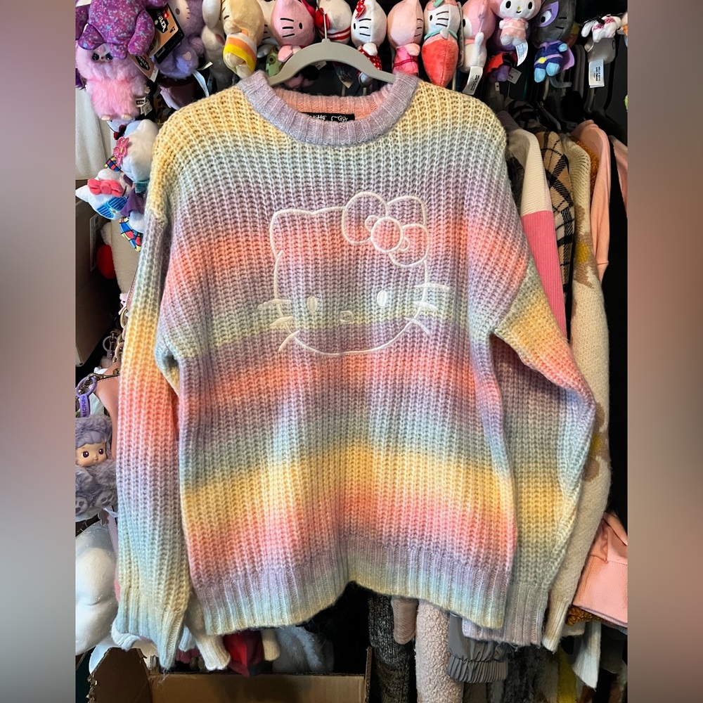 Forever 21 Hello Kitty Knit Rainbow Sweater